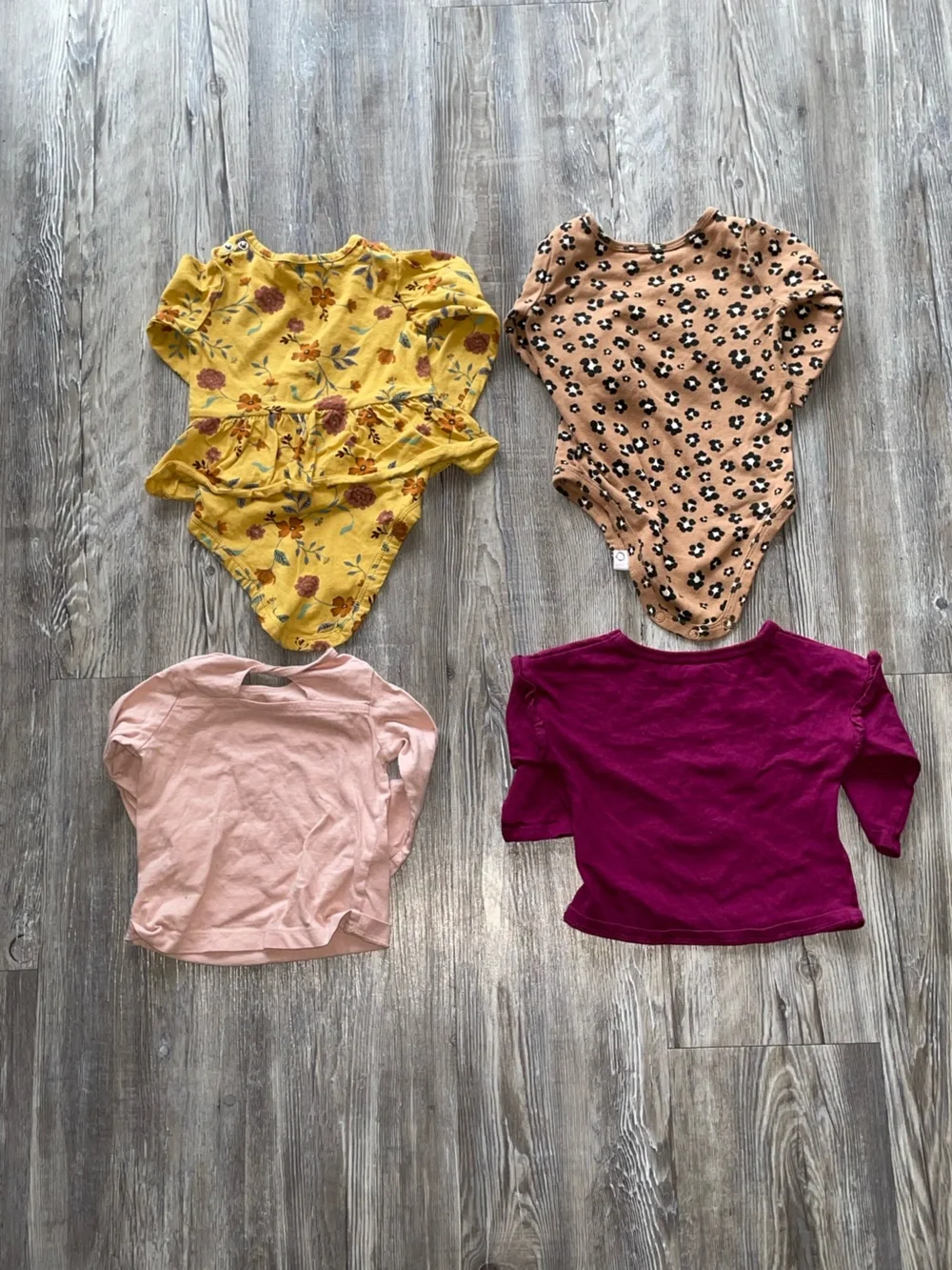 Baby Girl Body Suits with Long Sleeve Winter Shirts - 12M